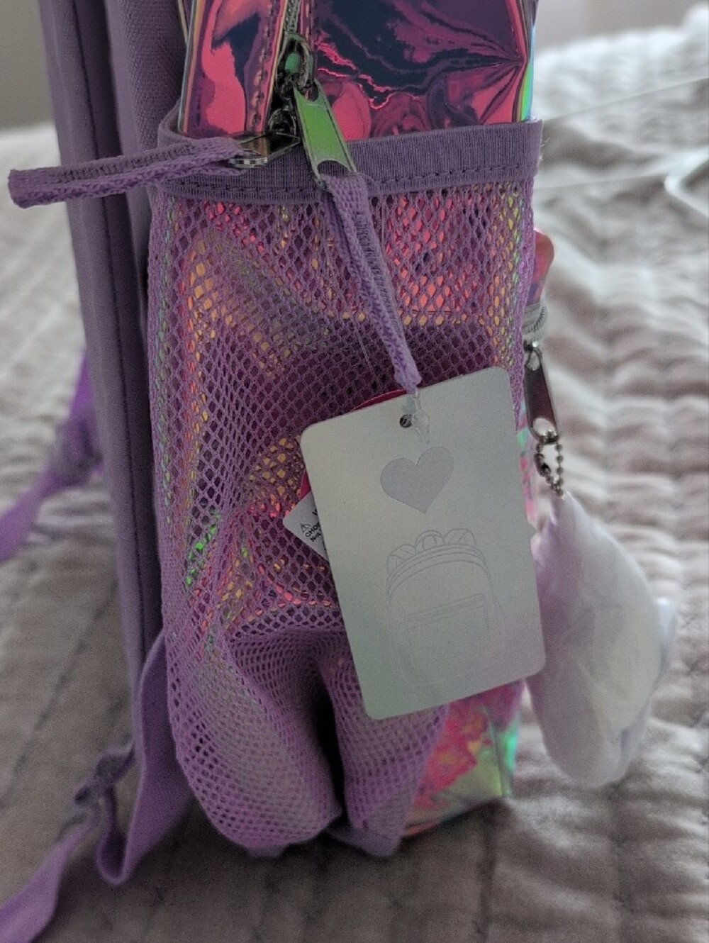 The Children's Place Pink Shimmery Tie-Dye Kids Backpack With Confetti - Picture 7 of 7